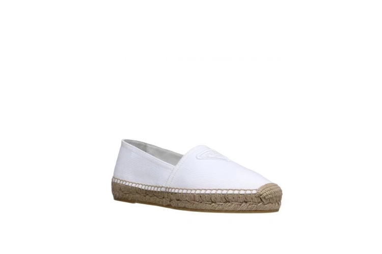 Prada ravne espadrile od bele tkanine