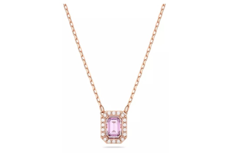 Swarovski ogrlica sa lila kamenom