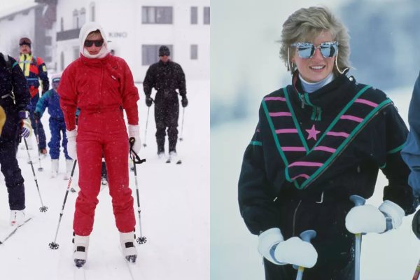 13 vintage fotografija princeze Dajane u skijaškoj odeći
